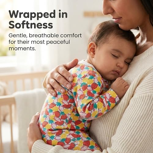 Image of The Mom Store Baby Zipper Romper for Boys and Girls Combos | Cotton | Soft and Comfortable Infant Bodysuit | Trendy Stylish Sleepsuit Nightsuit for Newborn Baby | Printed | Unisex Sleep Wear