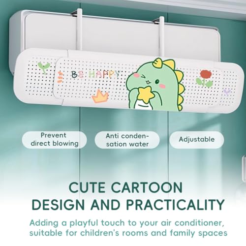 Image of HASTHIP Plastic Air Conditioner Deflector - Retractable Wind Deflector Adjustable Angle Design Universal Hanging Air Conditioner Wind for Room Bedroom Office