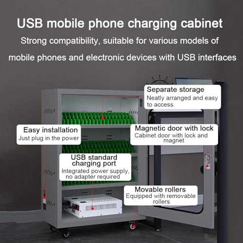 Image of Lockable Rechargeable Phone Charging Station for Conference Rooms, Offices & Events - Fast Charging Dock with Multiple Ports for Mobile Devices