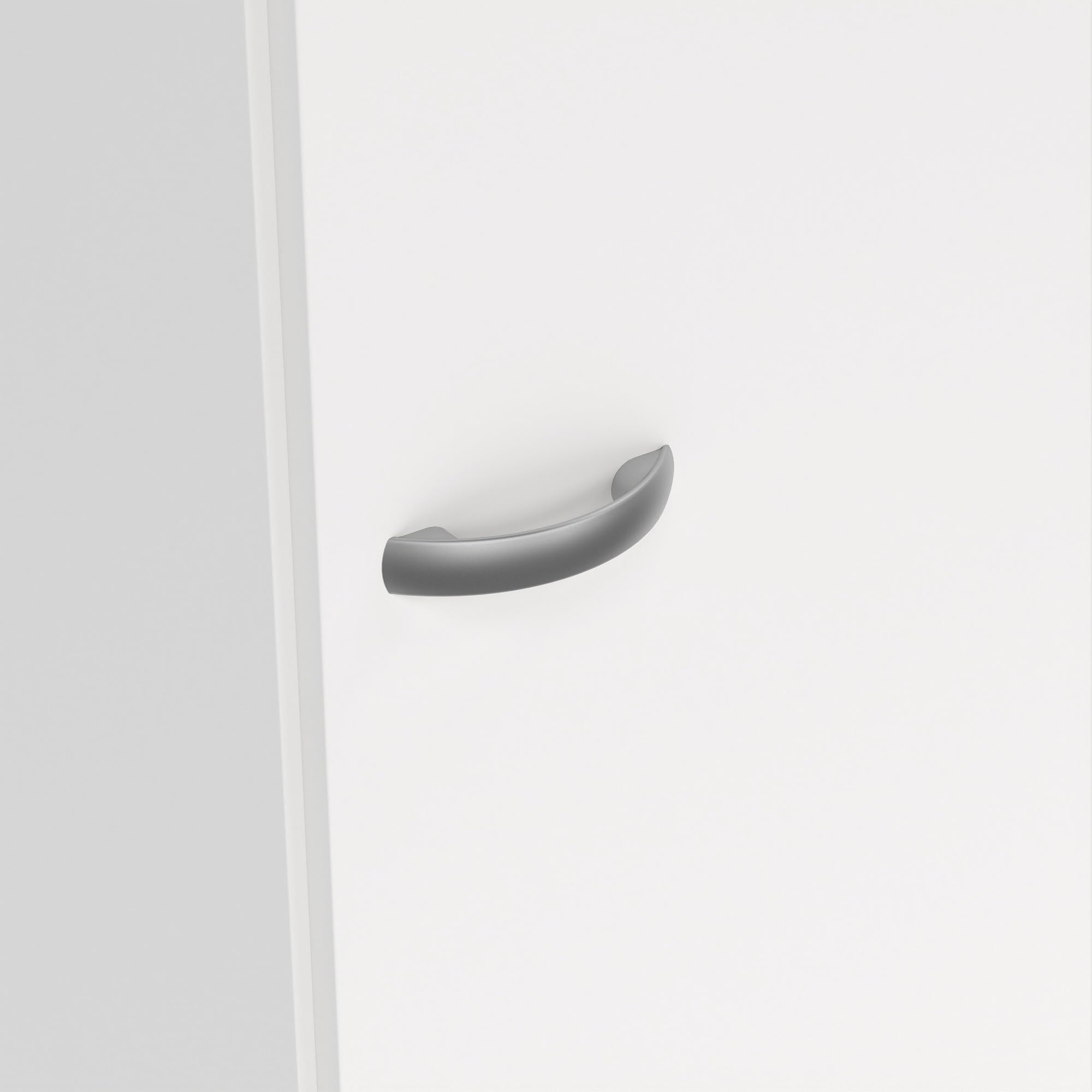 Bissolo Casa Armadio Multiuso Salvaspazio MOD. Focus Bianco Opaco 49,2x47x200 cm con 1 Anta Reversibile, 4 Ripiani Regolabili e Tubo Appendiabiti, Mobile in Laminato per Casa e Cucina