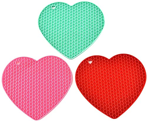 Image of Silicone Trivet for hot Dishes Pots and Pans Our Decorative Table Mats can be Used as Pot Holders and Oven Mitts Coasters Jar Openers (Pack of 4 Blue)