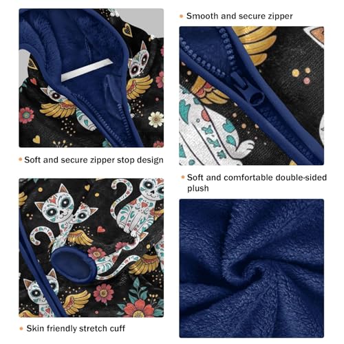 Sugar Skull Cats Wings Boys Winter Jacket Thick Winter Jacket for Kids 3T3