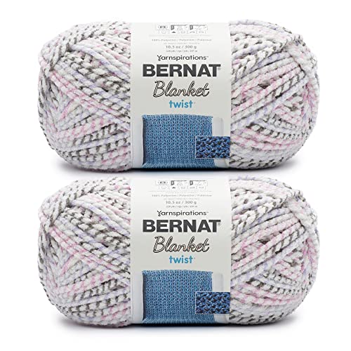 Image of Bernat Blanket Twist Lilac Grove Yarn - 2 Pack of 300g /10.5oz - Polyester - 6 Super Bulky - 220 Yards - Knitting /Crochet