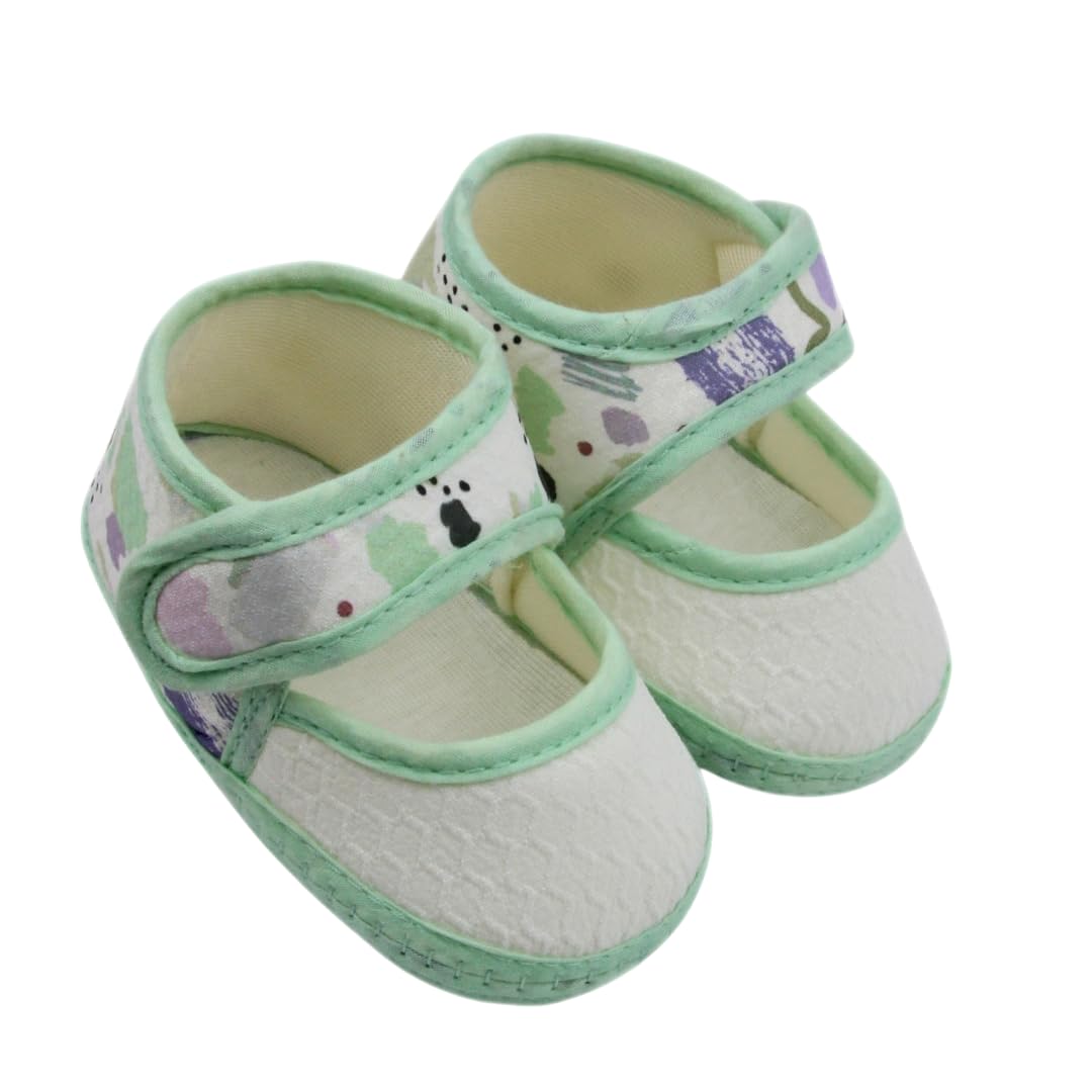 6 To 12 Months Baby Girls Soft Cotton Printed Hook & Loop Belly Sandal/Booties For 6 to 12 Months/12 to 18 Months/18 to 24 Months-BT4916-image-48