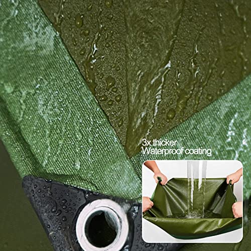 Lona para campamento al aire libre lona impermeable verde para suelo y lluvia 4