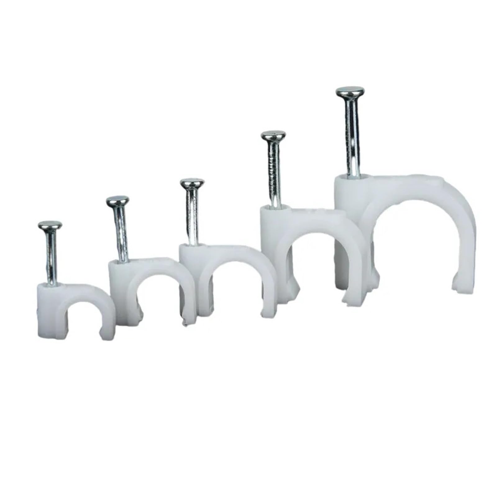 Clips for cables Clavo de acero for redondos Blanco 4-12 mm 100 piezas Cableado interior fijo(9MM)