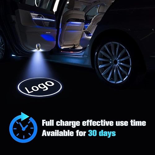 Miniatura 4 de Luces para puerta de automóvil, 2 luces LED para puerta de automóvil, luces LED de proyector de logotipo, luces inalámbricas recargables para puerta