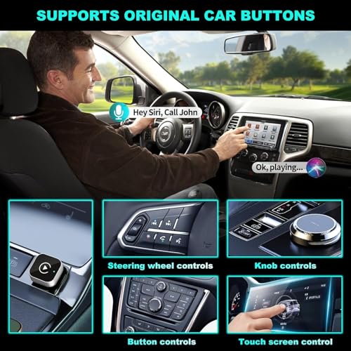 Wireless CarPlay Adapter 2026 Upgrade Wired CarPlay to Wireless, Mini USB Design for Cars with Built-in Wired Apple CarPlay Plug and Play Easy Use Fast Stable Connection Car Play for iPhone (Silvery)