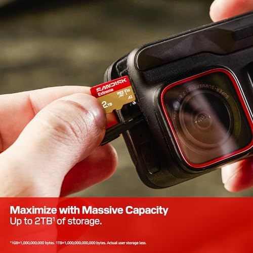 SANDISK 128GB Extreme microSD UHS-I Card - Up to 245MB/s Read Speed and 120MB/s Write Speed, 5.3K Video, 4K UHD Video, high-Performance for Action cams, Drones, Android Devices - SDSQXH9-128G-GZ6MA - 4