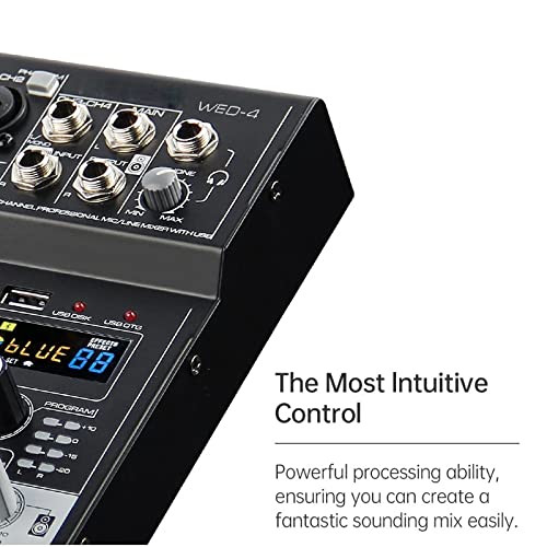 Interface audio DSP et console de mixage mini 4 canaux avec carte son - 5