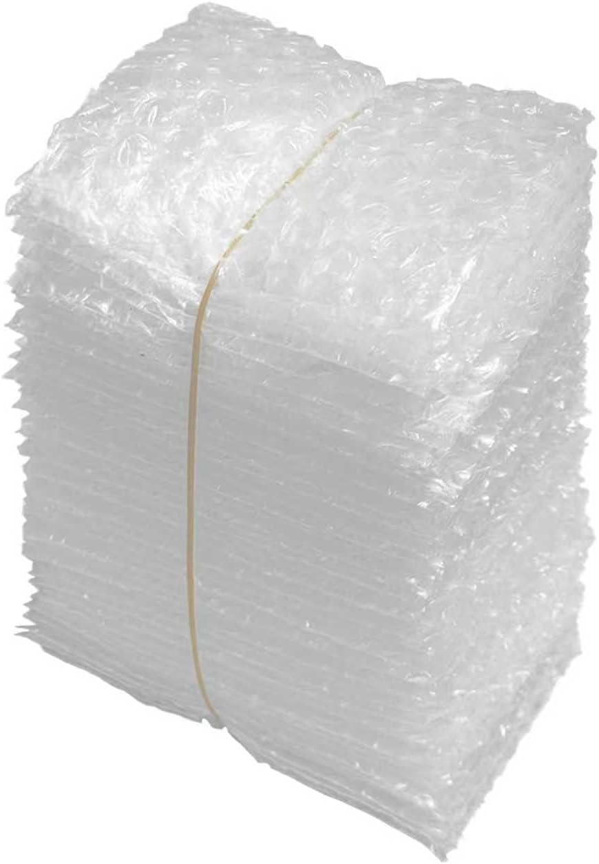 Bubble Cushion Wrap Pouches 3x4 Inches, Ailengy 50 Pack Double Bubble Out Double Walled Cushioning Bags Thickening Shockproof Foam Bags for Shipping, Storage, and Moving