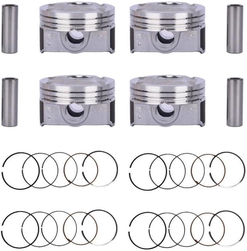 4Pcs Piston Rings Kit 1.6L DOHC Compatible With Accent Rio 2012-2016 Motorcycle Engine Parts Pistons