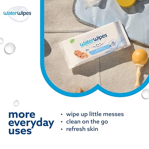 WaterWipes Sensitive+ Newborn & Baby Wipes, 720 Count (12 Packs), 3-In-1 Cleans, Cares, Protects, 99.9% Water, Unscented - Image 6