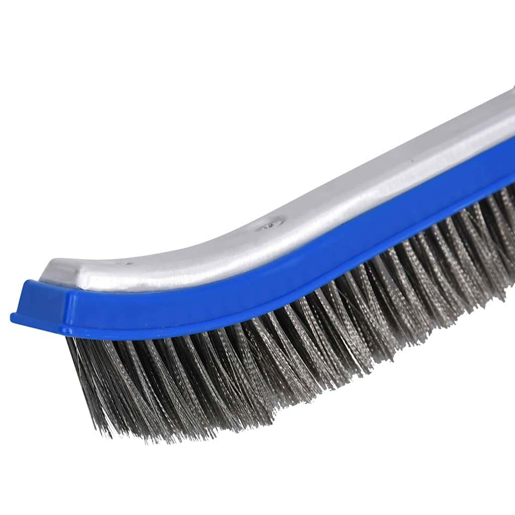 Spazzola da parete per piscina, 46 cm, in alluminio, spazzola per la pulizia delle pareti della piscina e del pavimento, accessorio robusto per aste telescopiche da 31,5 mm