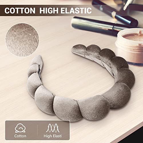 Makeup Headband Women Spa Facial Headbands Sponge Padded Soft Terry Towel Cloth Hair Band for Skincare Makeup Removal,Face Washing 2pack (Black Brown) - Image 3