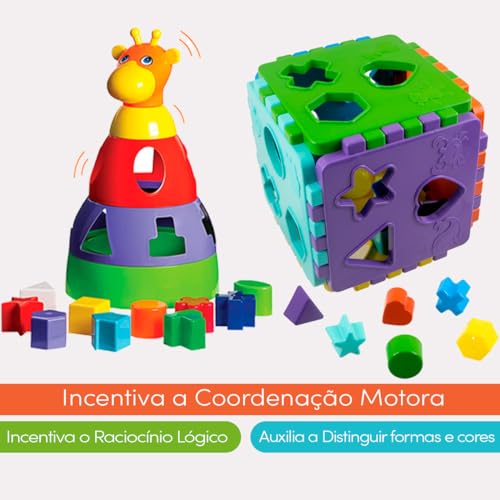 Kit de Brinquedos Didáticos e Educativos para Bebês 1 ano