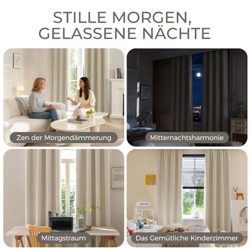 Runyéla Verdunklungsvorhänge mit Ösen Gardinen, Thermovorhang Hitzeschutz – Ansicht 6