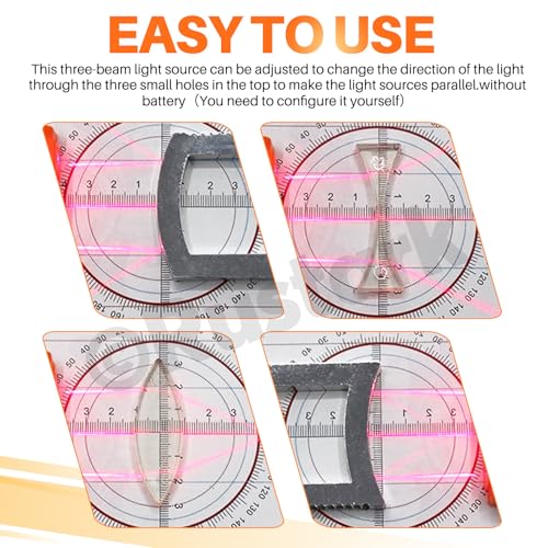 Rustark 1 Set Physik Optisches Experiment Kit Prisma Linse Optische Reflektor Brechungsoptik DREI Lichtquelle Teaching Demonstration Ausrüstung Optische Physik Kit für Lehrer Student Bildung