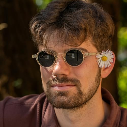 Trendy Round Polarized Sunglasses for Men Women Chunky Hippie Costume Sun Glasses 90s Circle Retro Style2