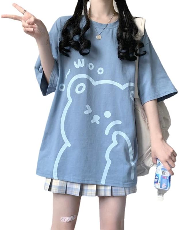 Fairycore Alt - Camiseta de manga corta para mujer, diseño gráfico de preppy, Harajuku de gran tamaño, ropa de calle
