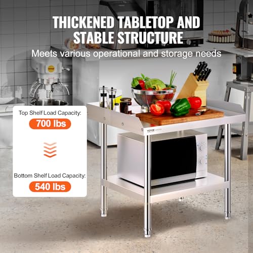 Image of VEVOR Stainless Steel Equipment Grill Stand, 24 x 28 x 26 Inches Stainless Table, Grill Stand Table with Adjustable Storage Undershelf, Equipment Stand Grill Table for Hotel, Home, Restaurant Kitchen