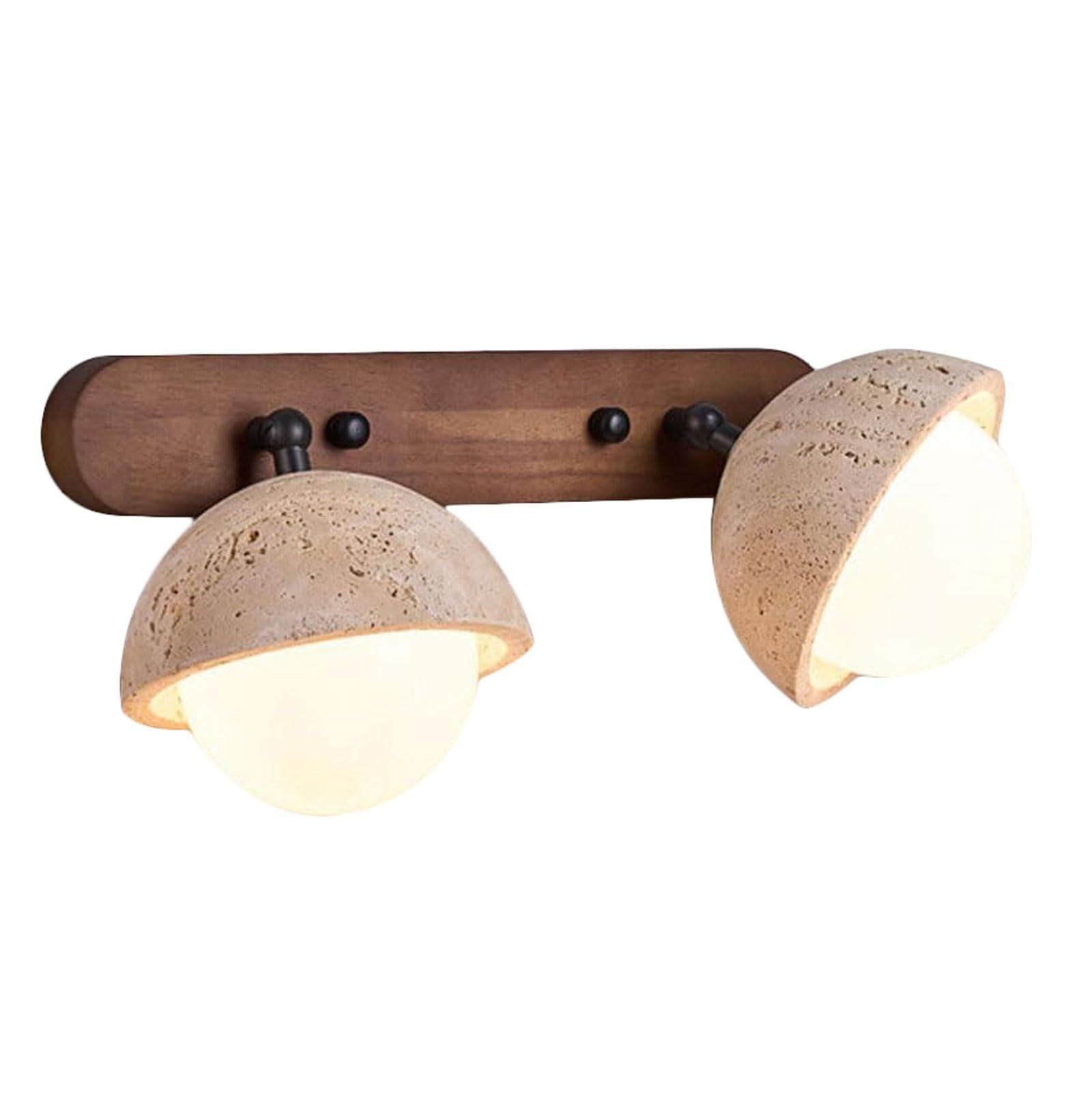 JYBNBBE Wall Mount Lighting Stone Lamp Shade, G9 LED Wall Sconce with Natural Yellow Travertine for Bathroom, Vanity, Living Room, and Hallway Decor,40cm