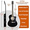 3rd Avenue Full Size 4/4 Cutaway Electro Acoustic Guitar Pack Bundle for Beginners with 6 Months FREE Lessons, Built-in Tuner and EQ - Black #1
