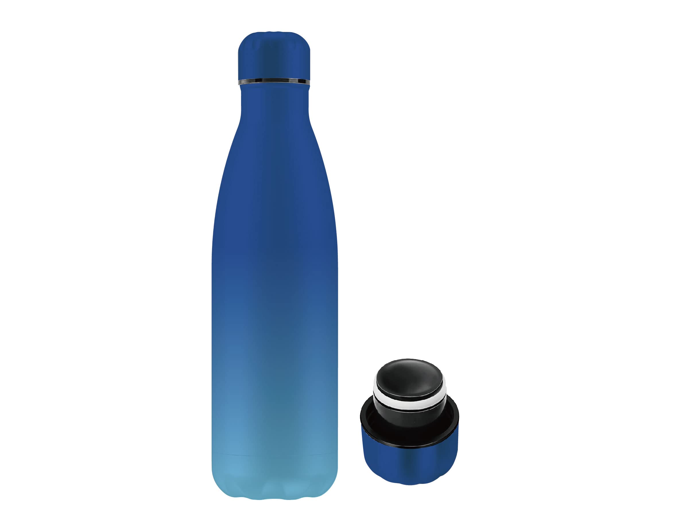 Mi Ko Mi Ka Botella de Agua Térmica de Acero Inoxidable Reutilizable | Sin BPA | Mantiene 24H Frio / 12H Calor | Hermética - Doble Pared a Prueba de Fugas (2 Azules, 750ml) — view 2