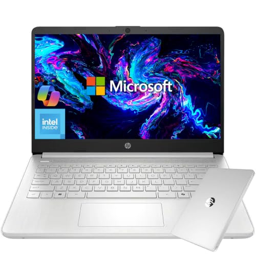 Image of HP 14 inch HD Student Business Laptop, Intel N150, 4GB RAM, 192GB Storage | (128GB UFS + 64GB SD Card), 720p Webcam, Slim Design, Copilot AI, WiFi 6, 1 Year Office 365, Win 11, Natural Silver