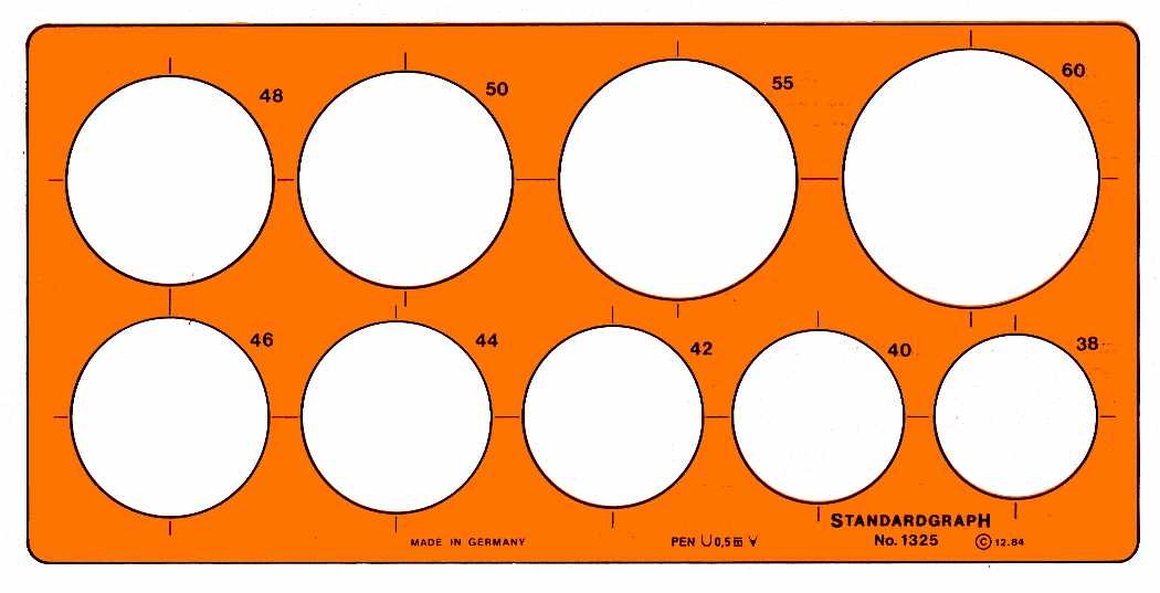 Graphoplex GXST1325 Circle Stencils Odd/Even Orange Transparent
