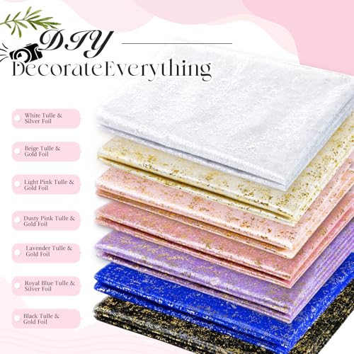 P Pothuiny 2 Pcs Light Pink Table Runner 28 x 120 Inch, Glitter Metallic Foil Tulle Table Runner Party Golden Sheer Gauze Table Decor for Wedding Birthday Christmas Anniversary by P Pothuiny - Image 8