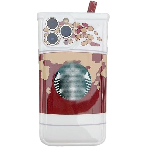 for iPhone 15 Pro Max Case Cute Soft Shockproof 3D Cartoon Funny Unique Kawaii Milk Coffee Tea Cup Phone Protective Phone Cover for Women Girls (Brown)
