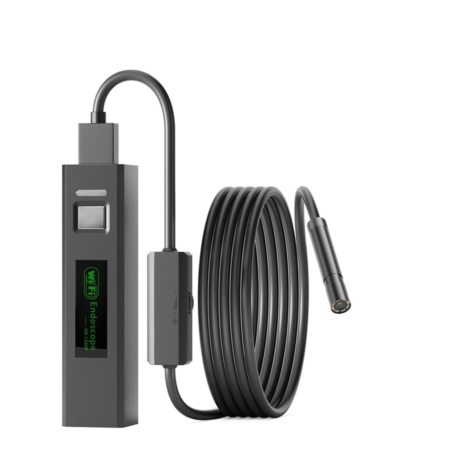 Endoscopio, Cámara endoscópica WiFi 1200P HD Lente Impermeable tubería inalámbrica inspección por boroscopio Industrial Coche(1m,Hard Cable)