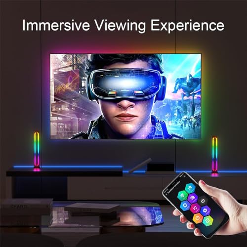MIWATT 360°42CM RGB Light Bars LED TV Backlight with DIY Music Sync Modes Smart Bluetooth Control - Image 4