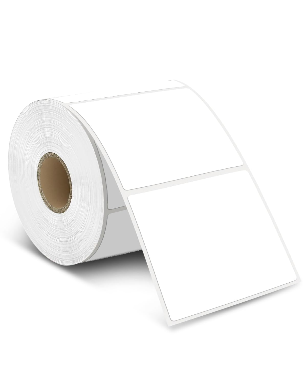 iEager White Square Thermal Label Stickers, 3" x 3" Self-Adhesive Square Direct Thermal Labels with Perforation Line, 500 Sheets/Roll