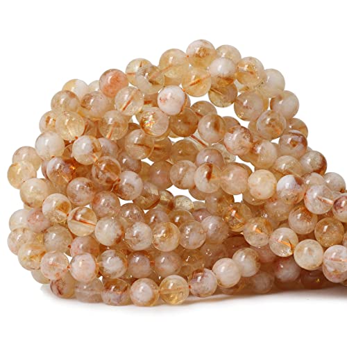 CHEAVIAN 45pcs Natural Yellow Feather Citrine Gemstones Roun