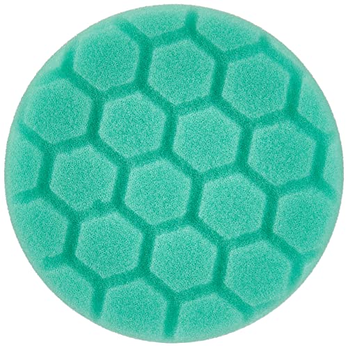 Image of Chemical Guys, Hex-Logic Heavy Polishing Pad, Green, 4.5 in for 4 in Plates | Firm green polishing foam pad applies heavy polishes and light compounds, cutting swirls on dual-action polishers