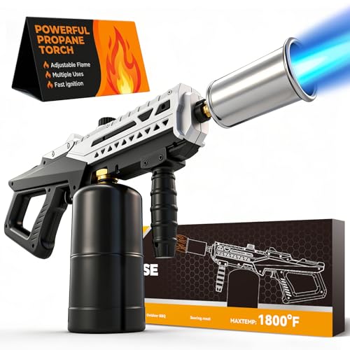 Saker Propane Torch 3272F High Power Adjustable Flame Thrower Gun for BBQ Grill Campfire Searing Steak Cooking Charcoal Lighter Camping Gift Idea (Propane Tank Not Included)