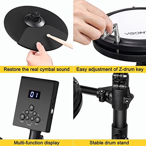 Vangoa Schlagzeug Elektronisch, E Drums für Anfänger mit 7 Zoll Mesh Head, Sticks, Audiokabel Inklusive, Eingebaute 180 Töne, 10 Demo-Songs - Image 7