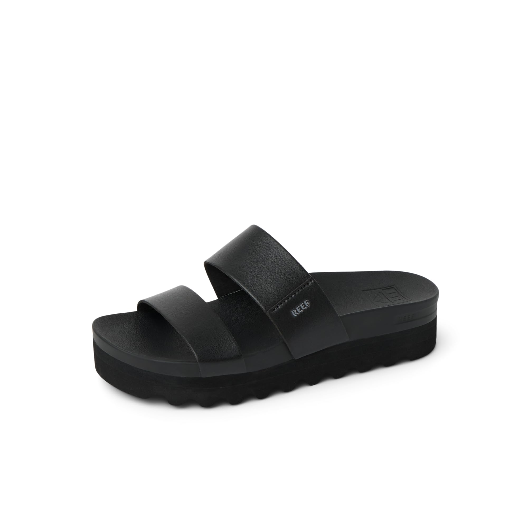 Reef Women's Cushion Vista Hi Sandal, Black/Black, 8.5