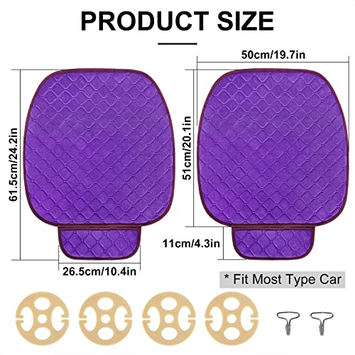 Image of surpassme Car Seat Covers Universal Seat Covers for Car Accessories with Storage Pockets, Car Front Seat Covers and Rear Bench Coverfor Automotive, SUV, Truck, and Van(Purple)