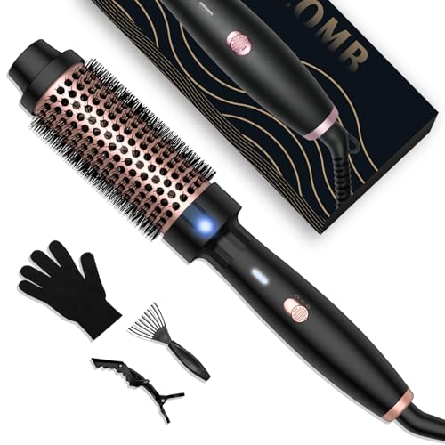 UMIGA Thermal Brush - Cepillo rizador térmico 3 en 1 (38 mm, LCD 120-200 ℃, aumenta el volumen del cabello, rizos sueltos, pelo liso, tamaño compacto y ligero, doble tensión, apto para viajes)
