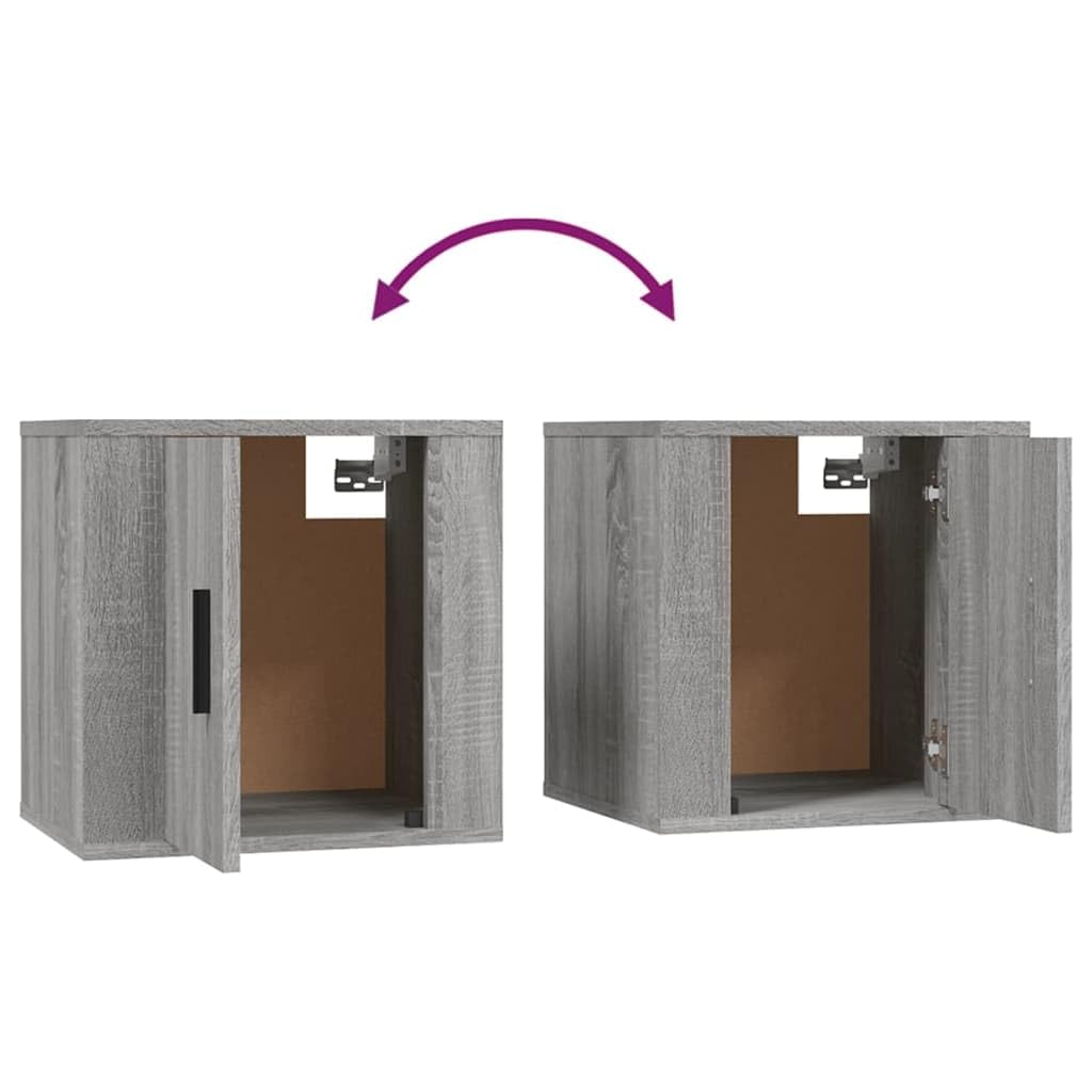 Set di 3 mobili per TV grigio Sonoma, montaggio a parete, in legno