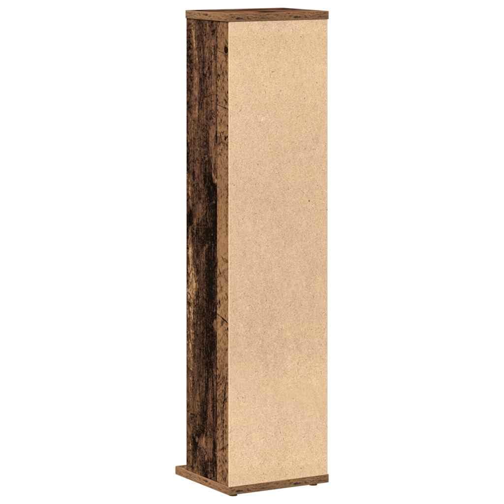 Scaffale per CD, effetto legno anticato, 21 x 20 x 88 cm, con molto spazio per CD, DVD e accessori, adatto per soggiorno, ufficio o camera da letto, struttura robusta e stabile