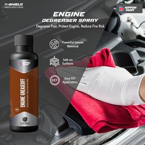 Image of Nippon Paint n-Shield Engine Degreaser Spray 250ml | Powerful Engine Cleaner, Removes Oil, Dirt, Non-Corrosive | No. 1 Paint In Asia Pacific