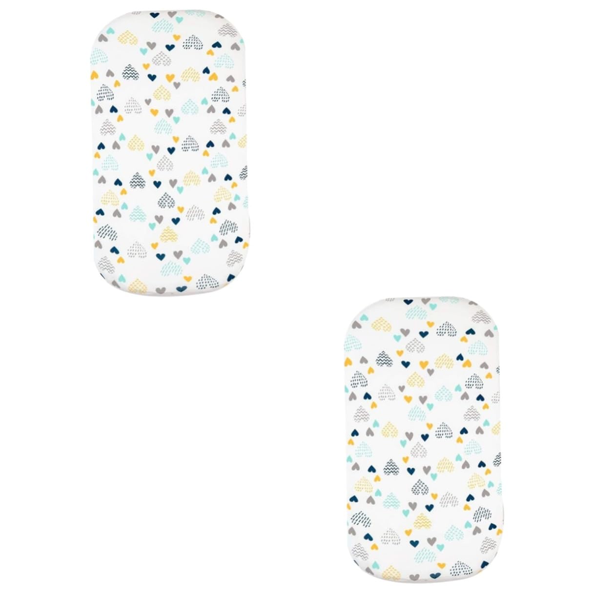 Housse de matelas à élastique pour table à langer Abaodam, lot de 2 amovibles cœurs blancs