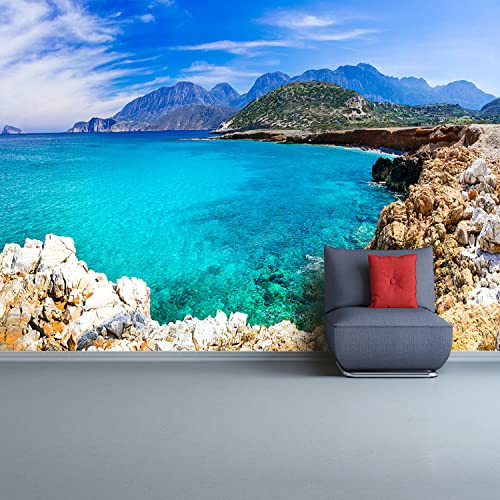 Papier peint plages de Grèce pour camoufler les imperfections murales - 6