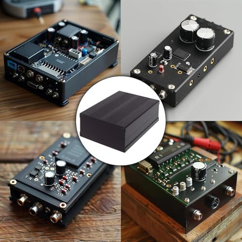 TICFOX Aluminium Electronic Project Box, PCB Instrumentenkoffer Gehäuse, 82.2 * 145 * 200mm Aluminium Verstärker Leiterplatte Instrumentenkasten Gehäuse Elektronik Projektkoffer für GPS Leiterplatte