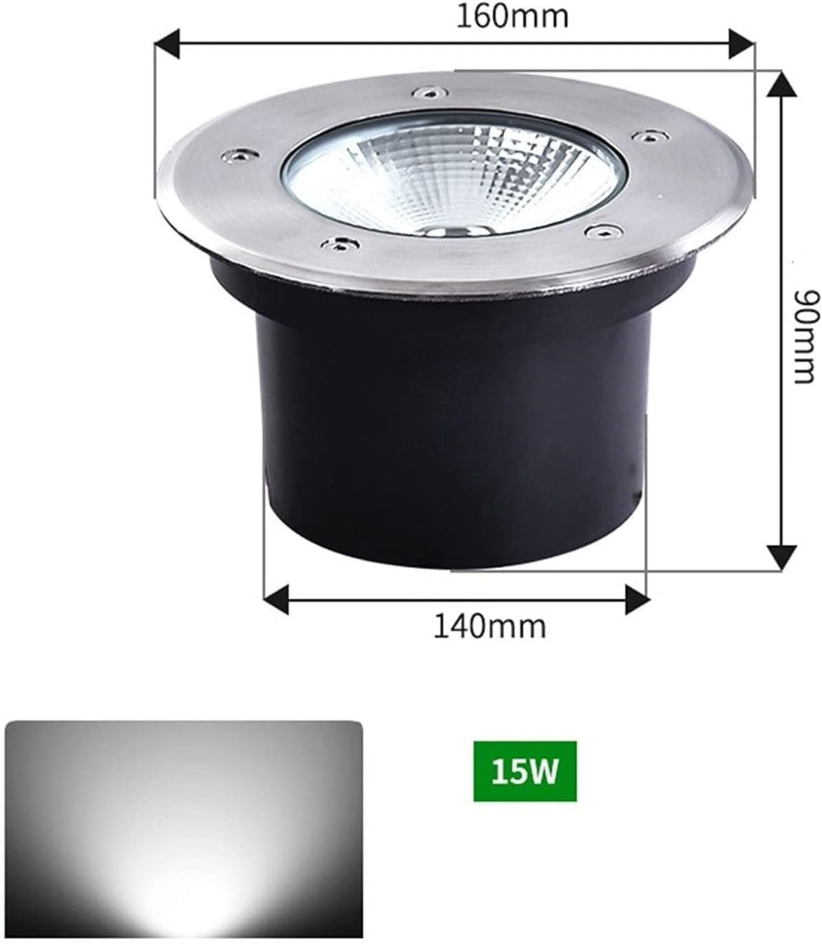 DARZYS Buried Light, LED Underground Lamp, Landscape Spotlight, High Brightness Waterproof, Underground Light LED, for Gardens, Plaza?Pavilions(Warm White Light,85-265V)