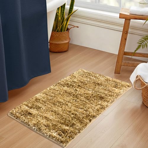 Image of Amazon Brand - Umi Hawai Microfiber Bath Mat Super Soft Non-Slip Washable Multipurpose Bathroom mat, Bedroom Doormat for Home -Anti Gold, (40x60 cm) Pack of 1